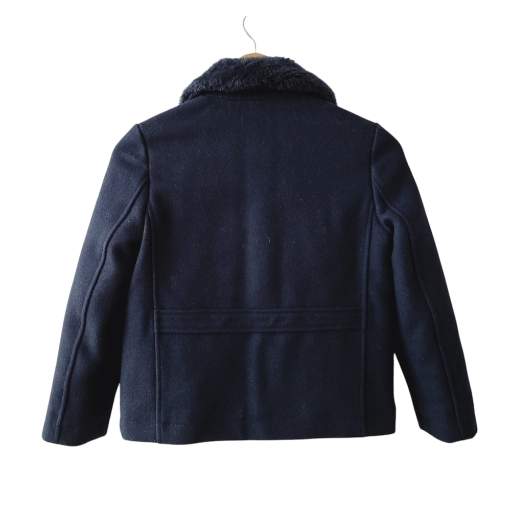 J. Crew Crewcuts Girl's Navy Wool Moto Jacket - Picture 2 of 9